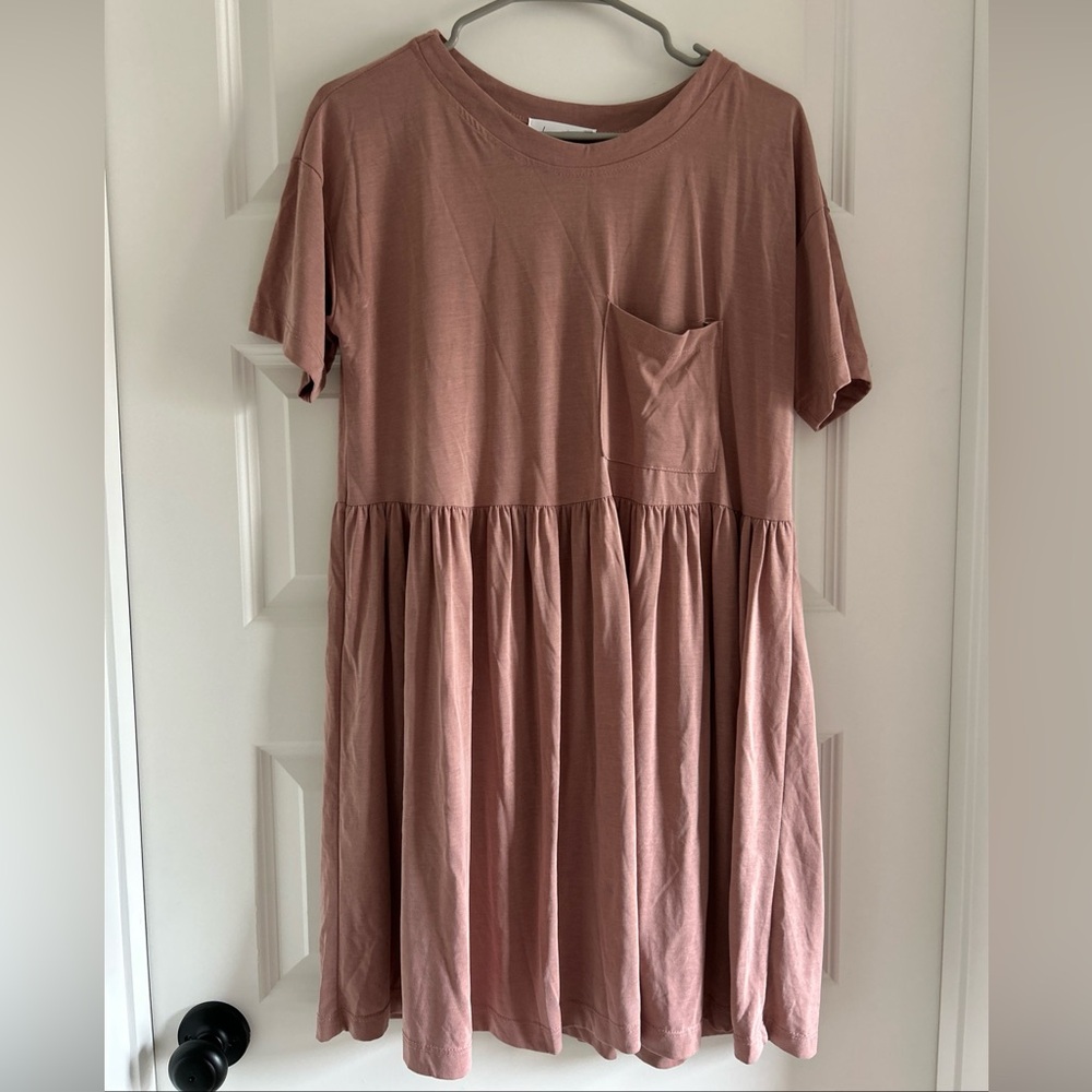 LUCA & GRAE tshirt dress size small , blush pink , bohemian casual